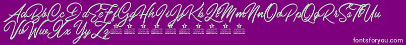 CarolinaMountainsPersonalUse Font – Green Fonts on Purple Background