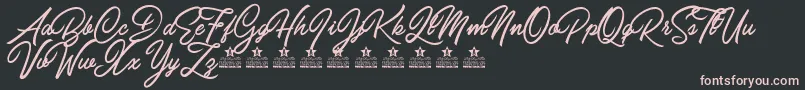 Шрифт CarolinaMountainsPersonalUse – розовые шрифты на чёрном фоне