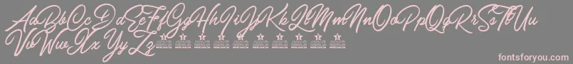 CarolinaMountainsPersonalUse-fontti – vaaleanpunaiset fontit harmaalla taustalla