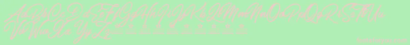 Шрифт CarolinaMountainsPersonalUse – розовые шрифты на зелёном фоне