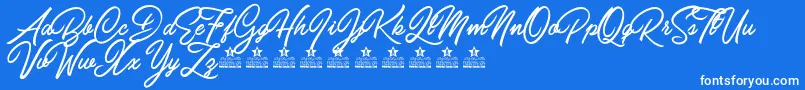 CarolinaMountainsPersonalUse Font – White Fonts on Blue Background