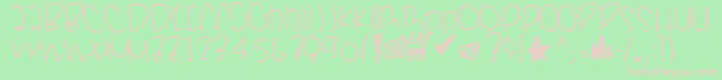 Crown Font – Pink Fonts on Green Background