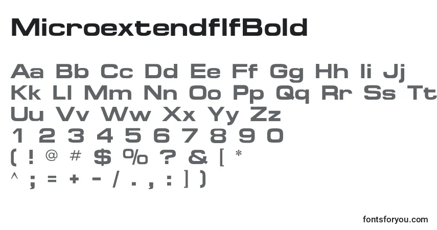 Schriftart MicroextendflfBold – Alphabet, Zahlen, spezielle Symbole