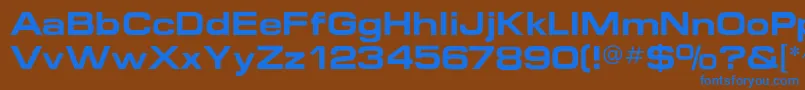 MicroextendflfBold Font – Blue Fonts on Brown Background