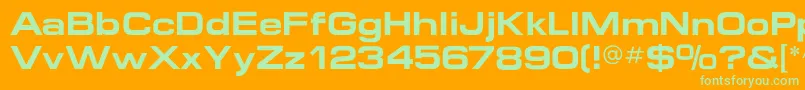 MicroextendflfBold Font – Green Fonts on Orange Background