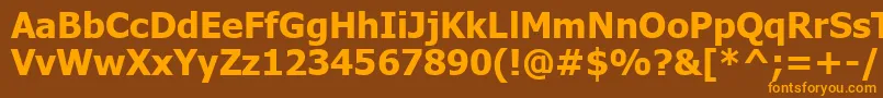 TahomaРџРѕР»СѓР¶РёСЂРЅС‹Р№ Font – Orange Fonts on Brown Background