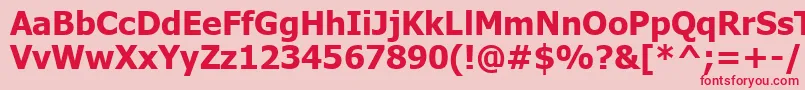 TahomaРџРѕР»СѓР¶РёСЂРЅС‹Р№ Font – Red Fonts on Pink Background