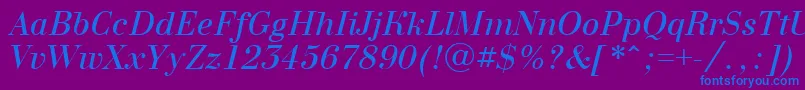 Шрифт BodoninovaItalic – синие шрифты на фиолетовом фоне
