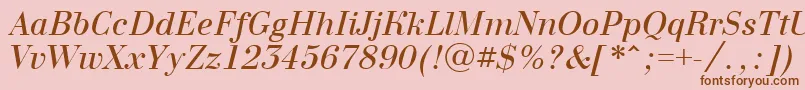 BodoninovaItalic Font – Brown Fonts on Pink Background