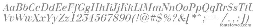 Czcionka BodoninovaItalic – szare czcionki