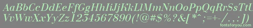 BodoninovaItalic Font – Green Fonts on Gray Background