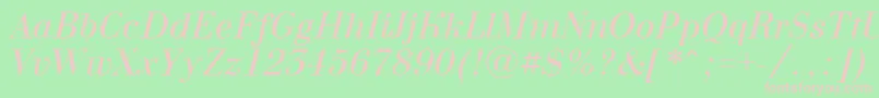 BodoninovaItalic Font – Pink Fonts on Green Background