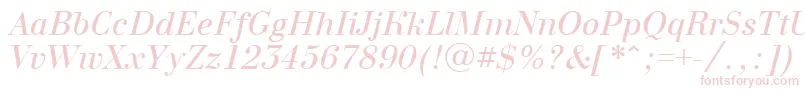 BodoninovaItalic-fontti – vaaleanpunaiset fontit