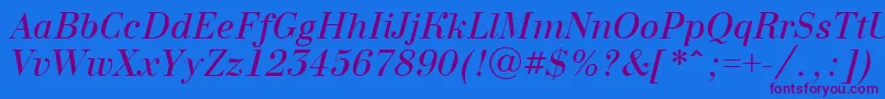 BodoninovaItalic-fontti – violetit fontit sinisellä taustalla