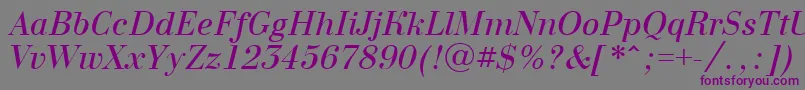 BodoninovaItalic Font – Purple Fonts on Gray Background