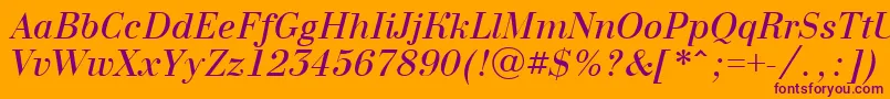 BodoninovaItalic Font – Purple Fonts on Orange Background