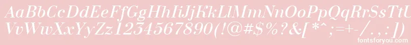 BodoninovaItalic Font – White Fonts on Pink Background