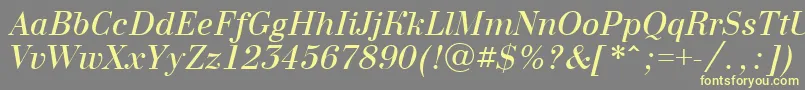 BodoninovaItalic Font – Yellow Fonts on Gray Background