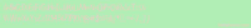 フォントLemonadeLazyDays – 緑の背景にピンクのフォント