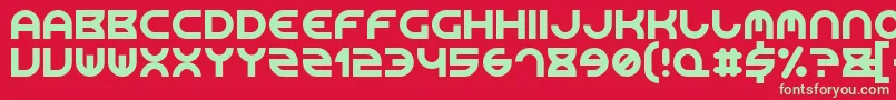 Fonte RoundedLine7 – fontes verdes em um fundo vermelho