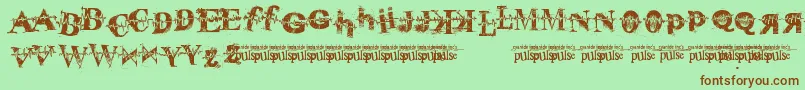 PulseSans Font – Brown Fonts on Green Background