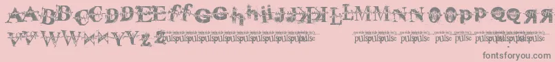 PulseSans-Schriftart – Graue Schriften auf rosa Hintergrund