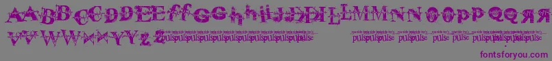 PulseSans-fontti – violetit fontit harmaalla taustalla