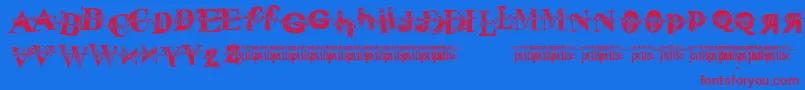 PulseSans-fontti – punaiset fontit sinisellä taustalla