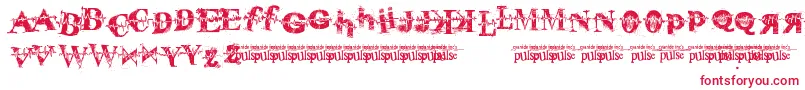 フォントPulseSans – 白い背景に赤い文字