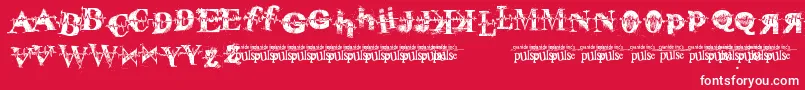 Fonte PulseSans – fontes brancas em um fundo vermelho