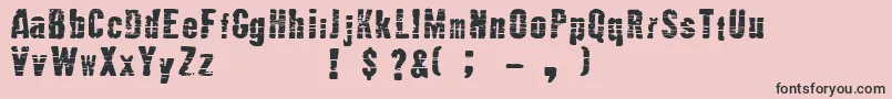 フォントMutante – ピンクの背景に黒い文字