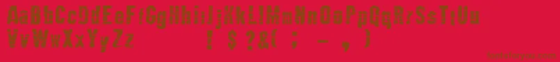 Weitere Informationen zur Mutante-Schriftart Mutante-Schriftart – Braune Schriften auf rotem Hintergrund