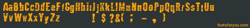 フォントMutante – 黒い背景にオレンジの文字