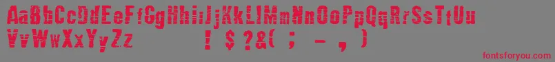 フォントMutante – 赤い文字の灰色の背景
