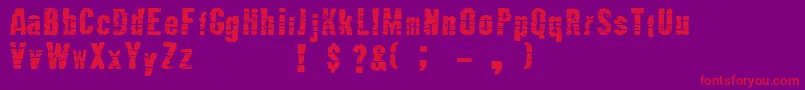 フォントMutante – 紫の背景に赤い文字