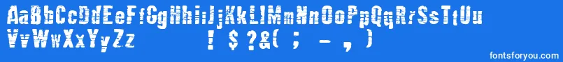 フォントMutante – 青い背景に白い文字