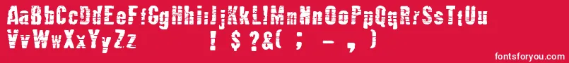 フォントMutante – 赤い背景に白い文字