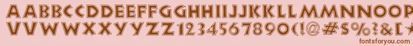 New Land Contour Font – Brown Fonts on Pink Background