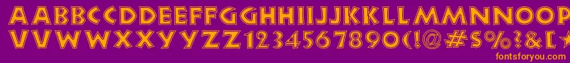 New Land Contour Font – Orange Fonts on Purple Background