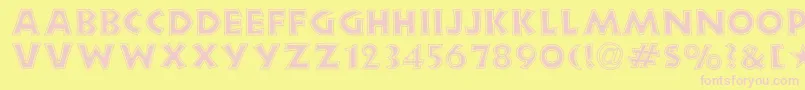 New Land Contour Font – Pink Fonts on Yellow Background