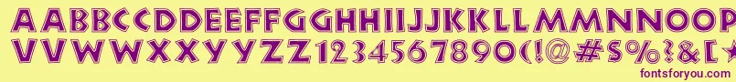 New Land Contour Font – Purple Fonts on Yellow Background