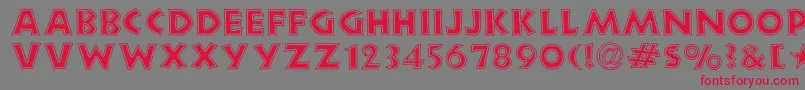 New Land Contour-Schriftart – Rote Schriften auf grauem Hintergrund