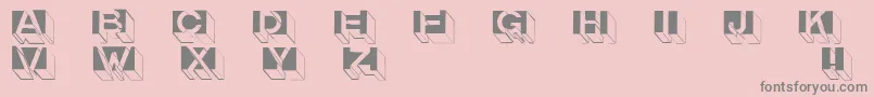 Letterbuildings Font – Gray Fonts on Pink Background