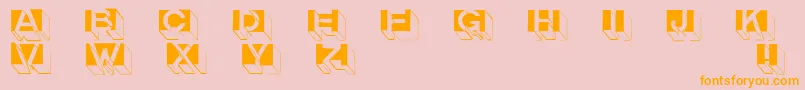 Letterbuildings Font – Orange Fonts on Pink Background