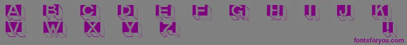 Letterbuildings Font – Purple Fonts on Gray Background
