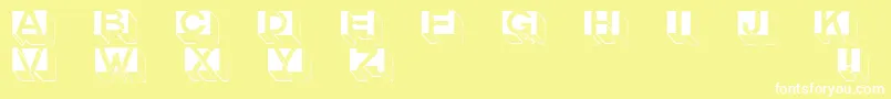 Letterbuildings Font – White Fonts on Yellow Background