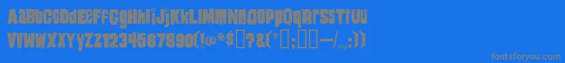 HeyYouGuys-fontti – harmaat kirjasimet sinisellä taustalla