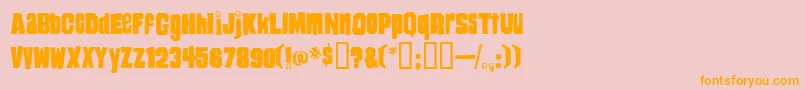 フォントHeyYouGuys – オレンジの文字がピンクの背景にあります。