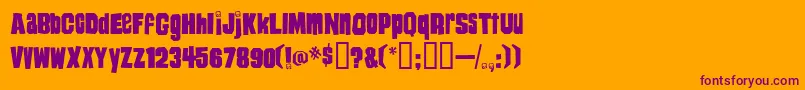 Шрифт HeyYouGuys – фиолетовые шрифты на оранжевом фоне