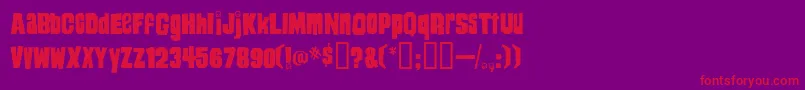 フォントHeyYouGuys – 紫の背景に赤い文字